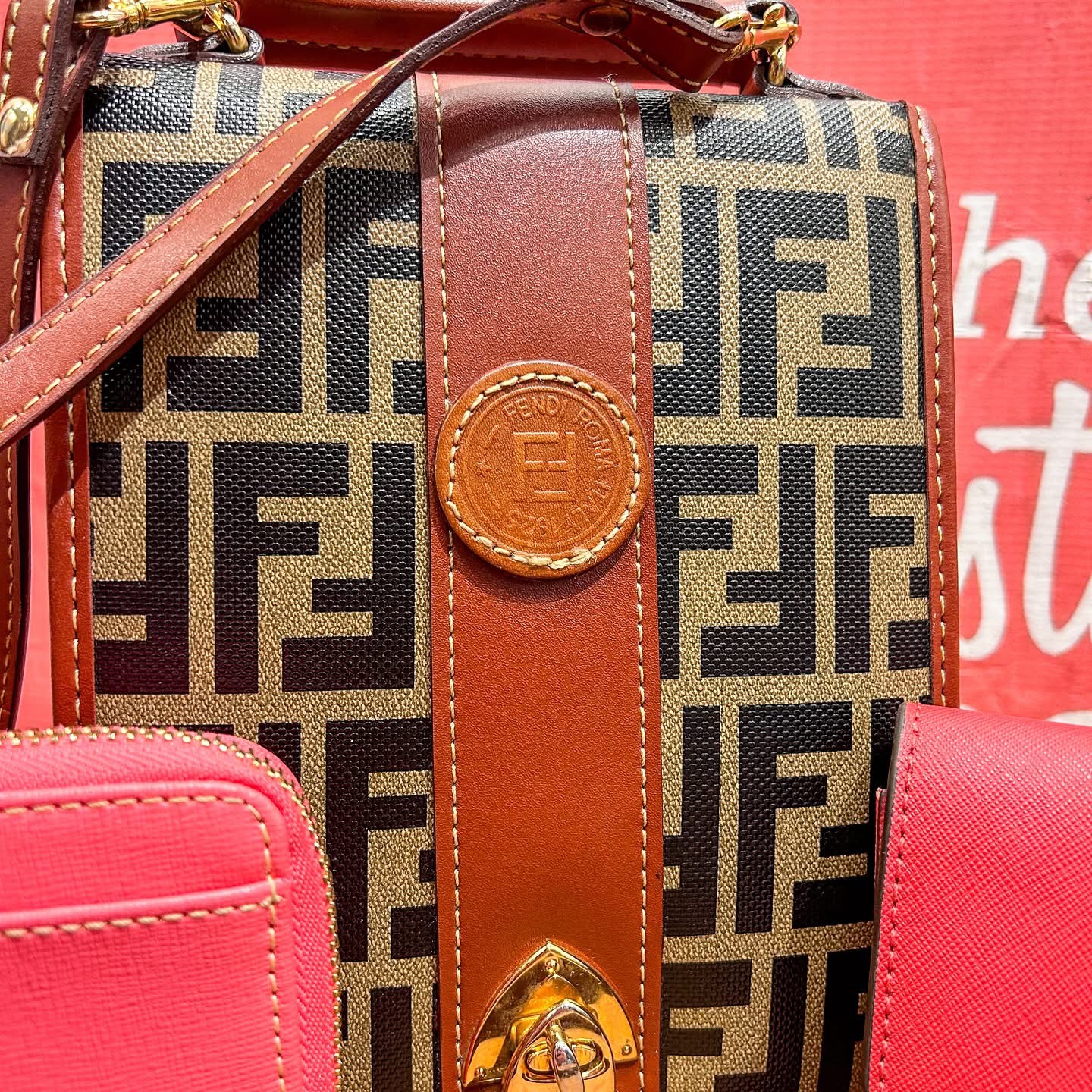 Fendi monogram handbag detail
